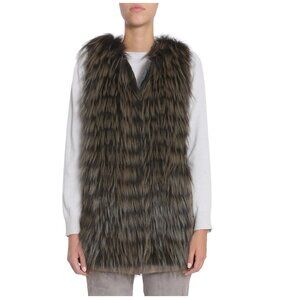 FABIANA FILIPPI DOWN JACKET VEST FOX FUR